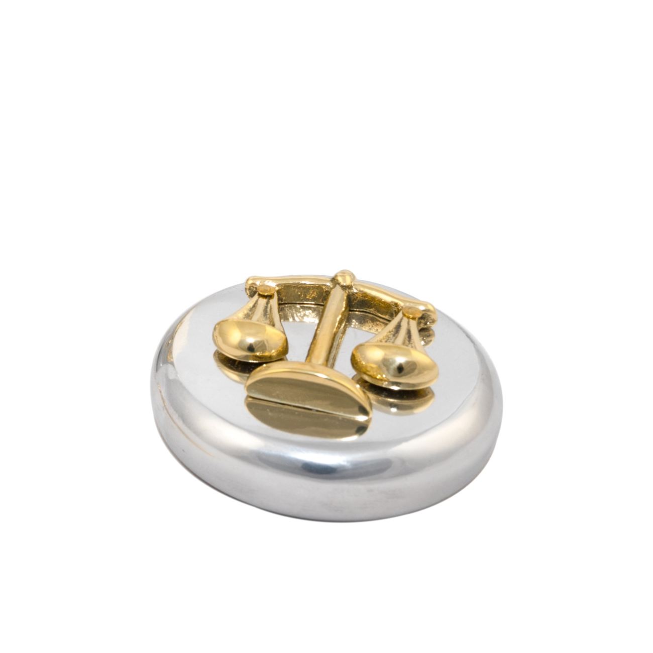Scale or Balance of Themis Design Symbol of Justice Desk Accessories Set of 2 Paperweight or Paper Holder Pen or Pencil Cup Holder. Handmade of Solid Brass Aluminum